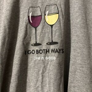 Women’s light Grey Life is Good long sleeve T